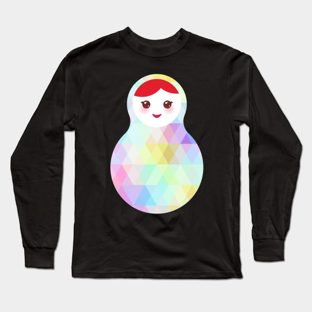 Russian dolls matryoshka (rhombus rainbow) Long Sleeve T-Shirt by EkaterinaP